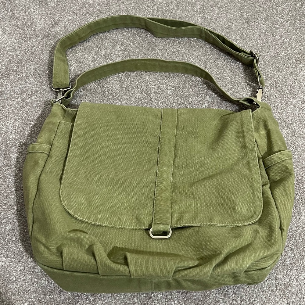 Green Messenger Crossbody Bag EUC